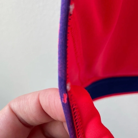 adidas Don't Rest Alphaskin Graphic Bra, Signal Pink/Royal Blue - Picture 5 of 11